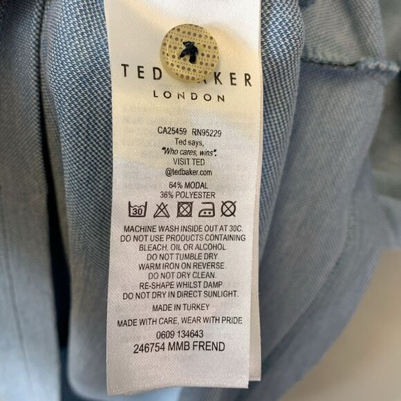 Ted Baker Blue Frend Polka Dot Collar Short Sleeve Polo Shirt Size 4 (US L) - Picture 8 of 13